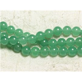 Filo 39 cm circa 39 pz - Perline di pietra - Palline di giada 10 mm Verde 