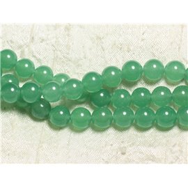 Thread 39cm approx 39pc - Stone Beads - Jade Balls 10mm Green 