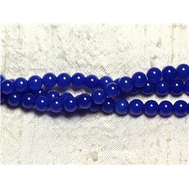 Filo 39 cm circa 63 pz - Perline di pietra - Sfere di giada 6 mm Royal Blue 