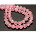 Fil 39cm 24pc env - Perles de Pierre - Quartz Rose Boules 16mm