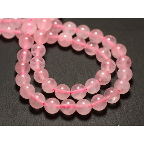 Fil 39cm 24pc env - Perles de Pierre - Quartz Rose Boules 16mm