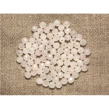 Fil 39cm93pc env - Perles de Pierre - Quartz Rose Boules Facettées 4mm 