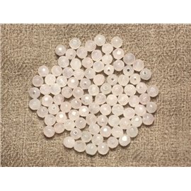 Fil 39cm93pc env - Perles de Pierre - Quartz Rose Boules Facettées 4mm 