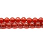 1 Fil 39cm Perles de Pierre - Cornaline Boules 14mm