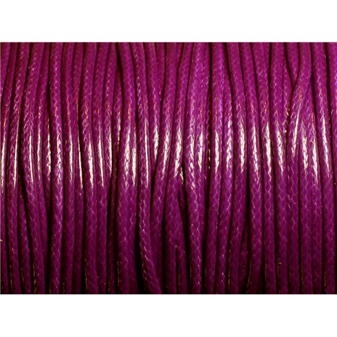 1 Bobine 90 mètres - Fil Cordon Coton Ciré 2mm Violet 