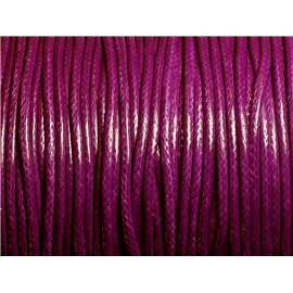 Bobine 80 metres environ - Fil corde cordon coton ciré enduit 2mm violet rose magenta