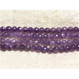 1 Strand 39cm Stone Beads - Amethyst Faceted Balls 6mm