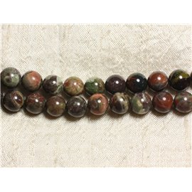 Perline di pietra 1 filo 39 cm - Sfere opale verde 12 mm 