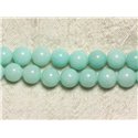 Fil 39cm 36pc env - Perles de Pierre - Jade Boules 10mm Vert clair Turquoise pastel 