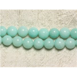 Thread 39cm approx 36pc - Stone Beads - Jade Balls 10mm Light green Pastel turquoise 