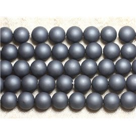 1 Draad 39cm - Parelmoer Kralen 10mm Mat Grijs 
