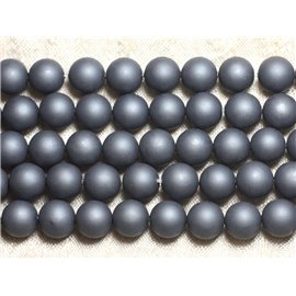 1 filo 39 cm - perle di madreperla 10 mm grigio opaco 