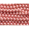 1 Fil 39cm - Perles de Nacre Boules 8mm Rose Incarnadin 