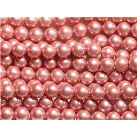 1 Fil 39cm - Perles de Nacre Boules 8mm Rose Incarnadin 