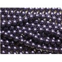 1 Fil 39cm - Perles de Nacre Boules 8mm Bleu Indigo 