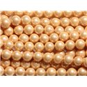 1 Fil 39cm - Perles de Nacre Boules 8mm Orange clair Saumon 