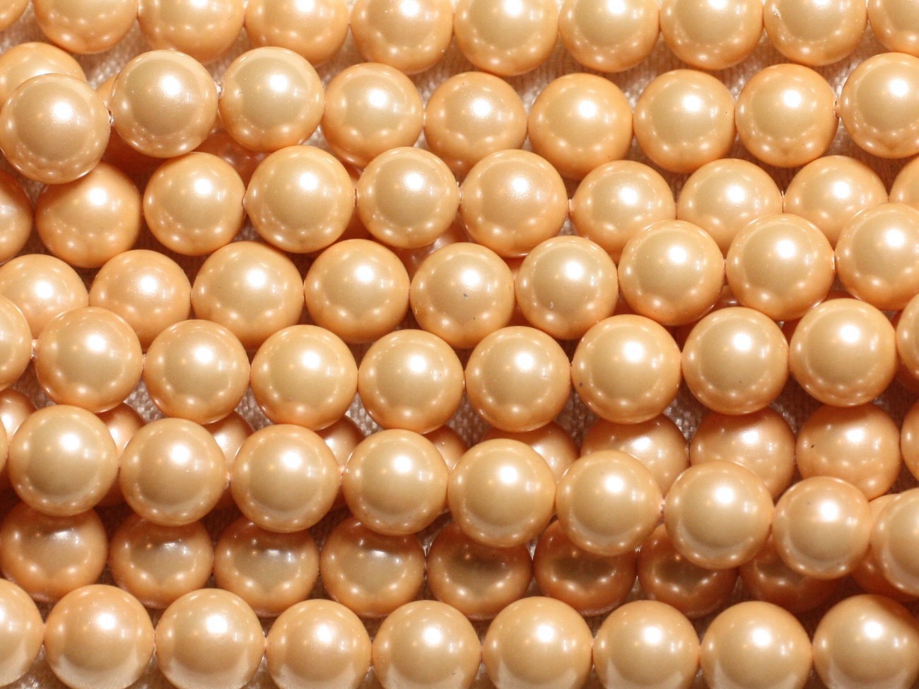 1 Fil 39cm - Perles de Nacre Boules 8mm Orange clair Saumon 