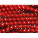 Fil 39cm 46pc env - Perles de Nacre Boules 8mm Rouge 
