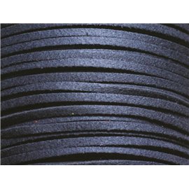 Reel 90 meters - Suede Lanyard 3x1.5mm Navy Blue 