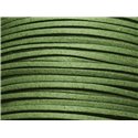 1 Bobine 90 mètres - Cordon Lanière Suédine 3x1.5mm Vert 