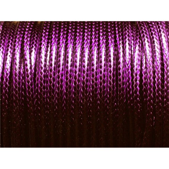 Bobine 45 mètres - Fil Cordon Coton Ciré 3mm Violet 