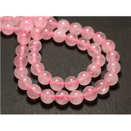 Fil 39cm 90pc environ - Perles Pierre - Quartz Rose Boules 4mm rose clair