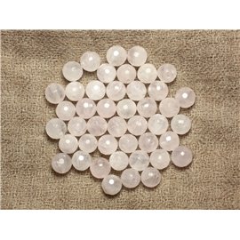 Thread 39cm approx 63pc - Stone Beads - Rose Quartz Faceted Balls 6mm 