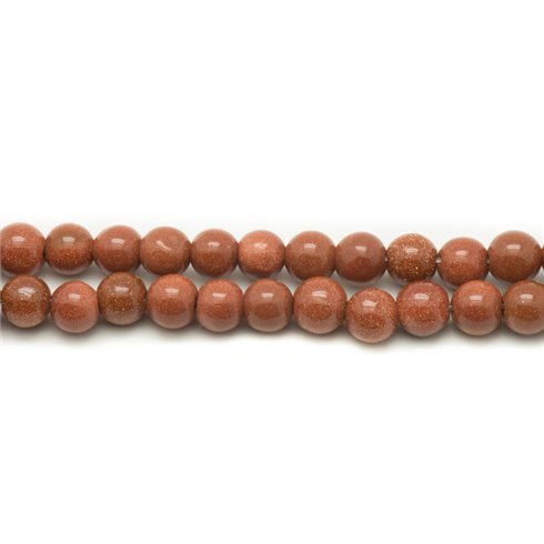 1 Fil 39cm Perles de Pierre - Pierre de Soleil Synthèse Boules 4mm 