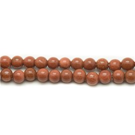 Rijg ongeveer 39cm 36st - Stenen kralen - Synthetische zonnesteen oranje bruine ballen 10 mm 