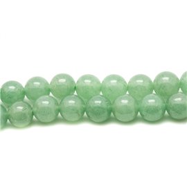 Filo 39 cm 37 pz circa - Perline di pietra - Palline di avventurina verde 10 mm 