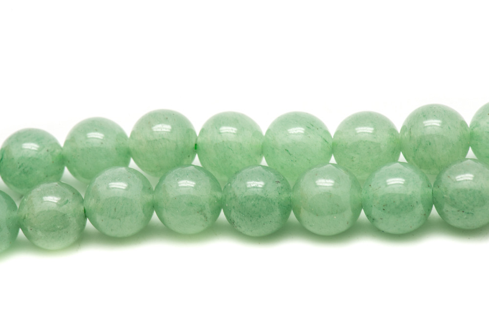 Fil 39cm 37pc env - Perles de Pierre - Aventurine Verte Boules 10mm 