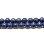 Fil 39cm 37pc env - Perles de Pierre - Lapis Lazuli Boules 10mm A