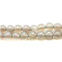 Fil 39cm 45pc env - Perles de Pierre - Agate Grise Boules Facettées 8mm