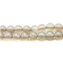 1 Fil 39cm Perles de Pierre - Agate Grise Boules Facettées 8mm 