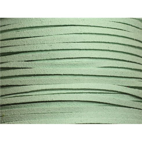 1 Bobine 90 mètres - Cordon Lanière Suédine 3x1.5mm Vert Turquoise 
