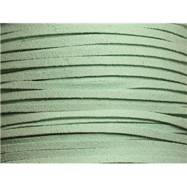 1 bobina da 90 metri - cordino in pelle scamosciata 3x1,5 mm verde turchese 