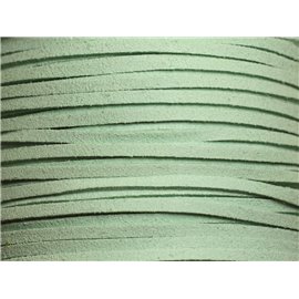 1 bobina da 90 metri - cordino in pelle scamosciata 3x1,5 mm verde turchese 
