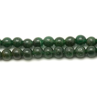 1 Fil 39cm Perles de Pierre - Jade Verte Boules 6mm 