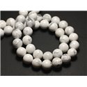 Fil 39cm 63pc env - Perles de Pierre - Howlite Boules 6mm 