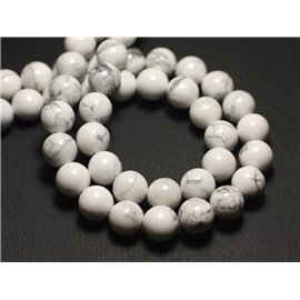 Wire approx 39cm 63pc - Stone Beads - Howlite Balls 6mm 