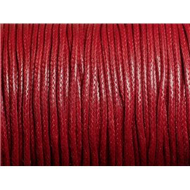 Bobina de 90 metros - Cordón de Algodón Encerado 1.5mm Rojo Burdeos 