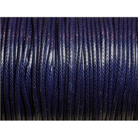 1 Spule 90 Meter - Gewachste Baumwollschnur 1,5 mm Marineblau 