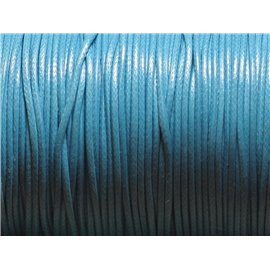 1 Bobine 90 mètres - Fil Cordon Coton Ciré 1.5mm Bleu 