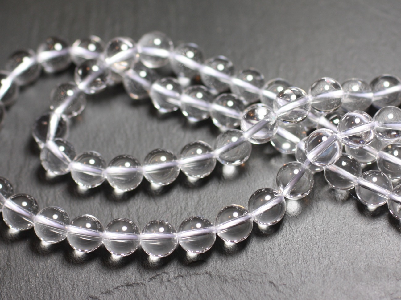 1 Fil 39cm Perles de Pierre - Cristal de Roche Quartz Boules 12mm 