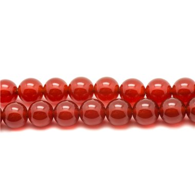 Fil 39cm 93pc env - Perles de Pierre - Cornaline Boules 4mm 