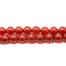 Thread 39cm approx 93pc - Stone Beads - Carnelian Balls 4mm 