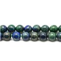 Fil 39cm 37pc env - Perles de Pierre - Chrysocolle Boules 10mm 