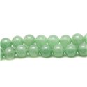 Fil 39cm 63pc env - Perles de Pierre - Aventurine Verte Boules 6mm 