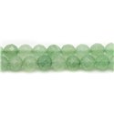 Fil 39cm 62pc env - Perles de Pierre - Aventurine Verte Boules Facettées 6mm 