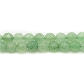 Filo 39 cm 62 pz circa - Perline di pietra - Sfere sfaccettate in avventurina verde 6 mm 